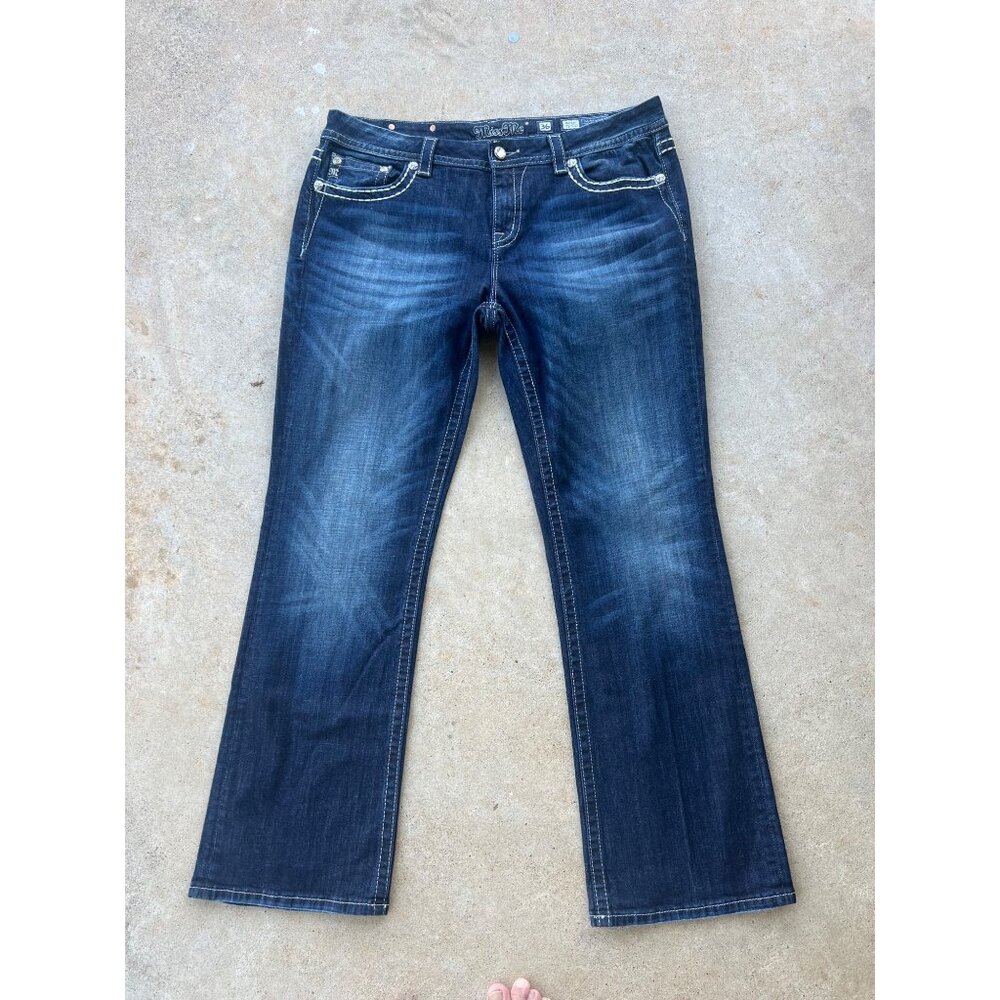 Woman Miss Me Baggy Y2K Loose Fit Denim Jeans Size 36